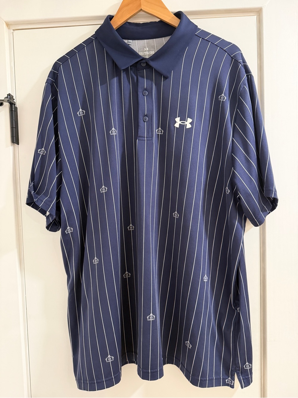 Under Armour Men’s Navy Pinstripe Golf Polo XXL